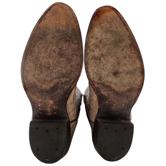 Nocona Cape Buffalo Cowboy Boots Mens size 10D Brown Tan Exotic Leather Western - Picture 4 of 16
